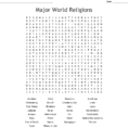 Major World Religions Word Search  Word