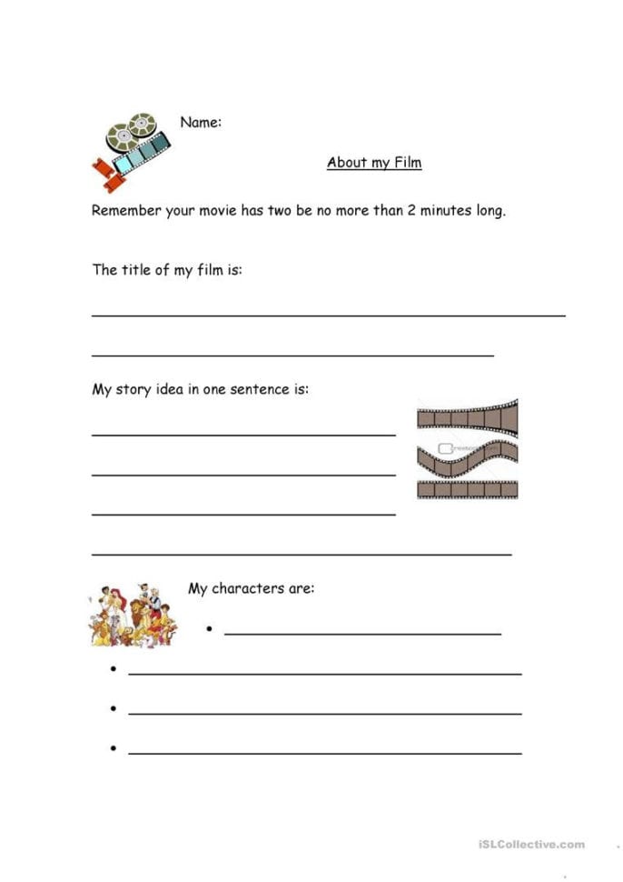 Make A Movie  English Esl Worksheets