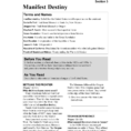 Manifest Destiny Worksheet
