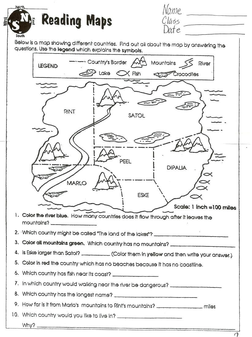 Map Skills Worksheets High School – Lagunapaperco