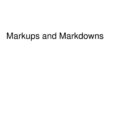 Markups And Markdowns  Ppt Download