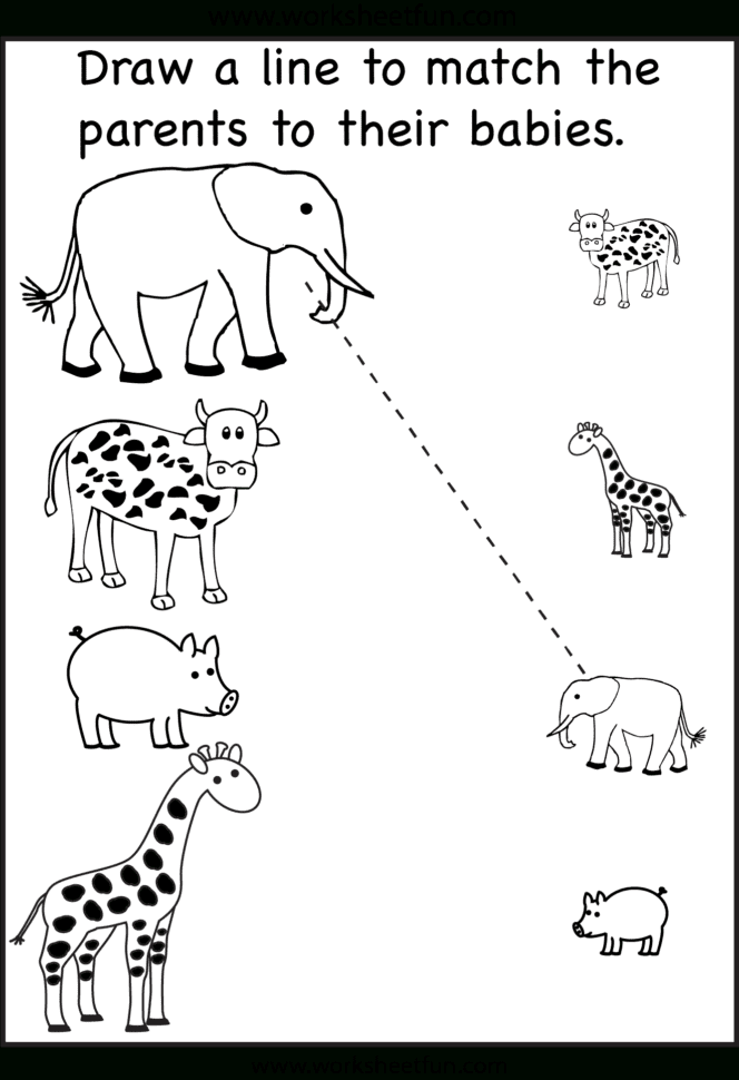 Match The Parents – 2 Worksheets  Free Printable Worksheets