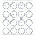 Math  Clock Worksheets To 1 Minute Printable Time Telling