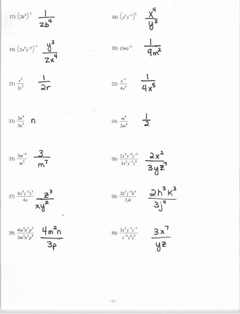 algebra 2 exponent practice worksheet answers kuta software