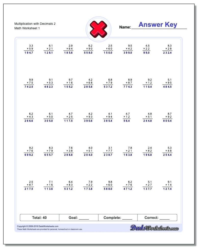 Math Heet Traditional Multiplication Heets 5Th Grade