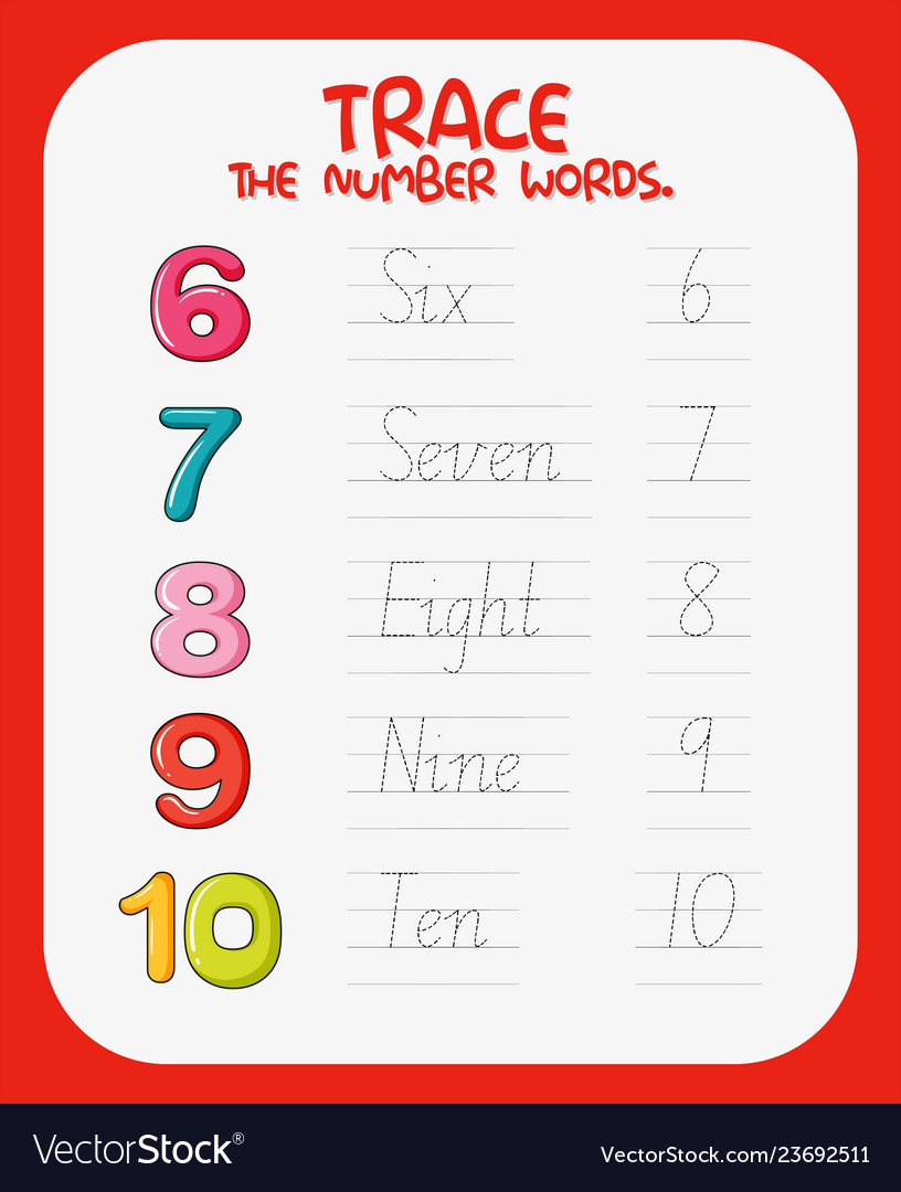 Math Number Tracing Worksheets