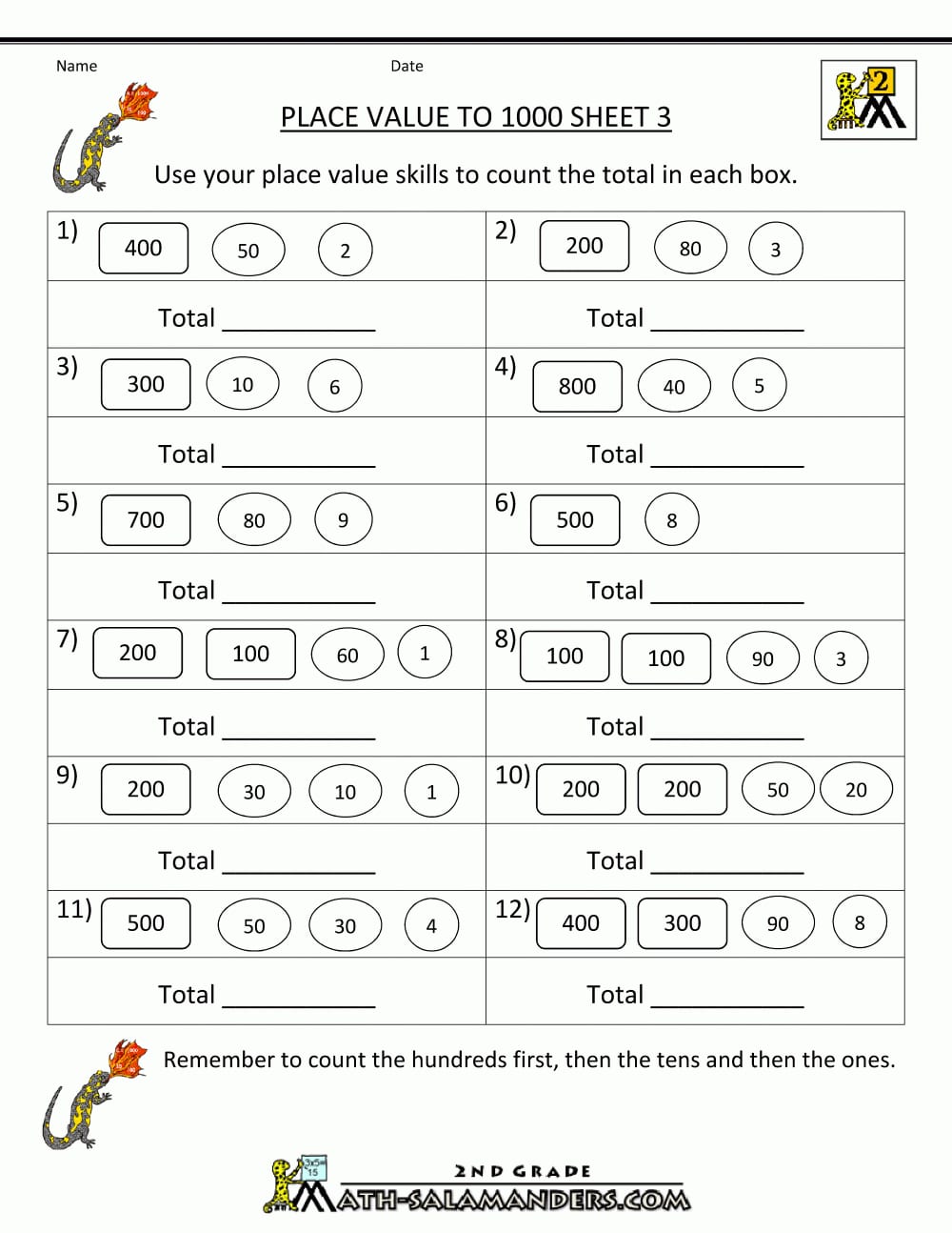 math place value worksheets to hundreds db excelcom