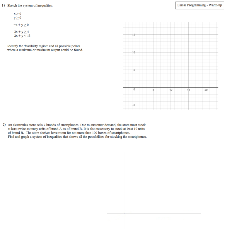 Linear Programming Worksheets With Solutions — db-excel.com