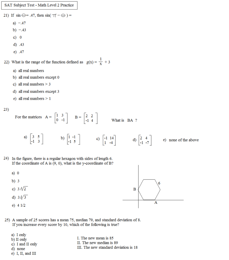 Sat Math Practice Worksheets — db-excel.com