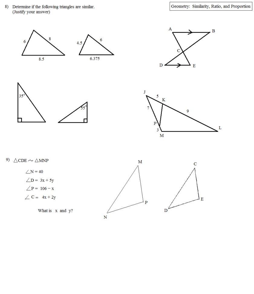 Math Plane  Similarity Ratio And Proportion Questions