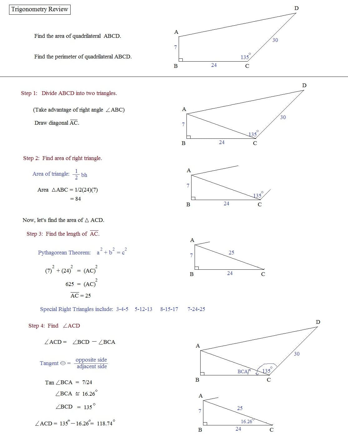 Math Plane  Trigonometry Review Topics
