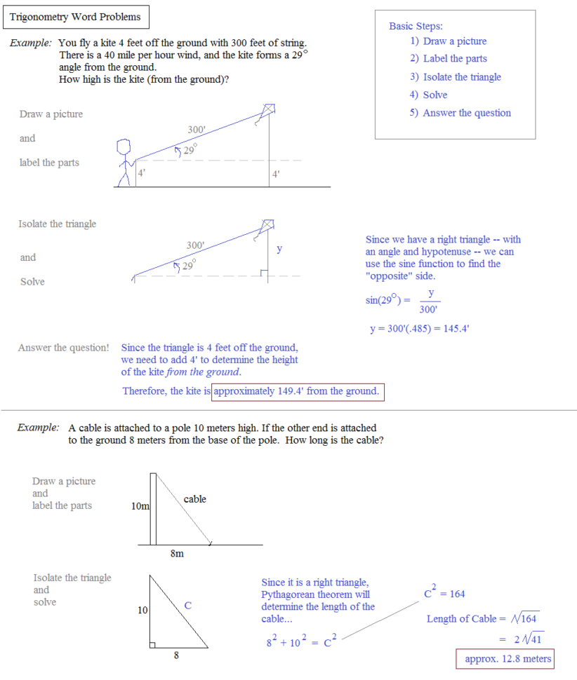 Math Plane  Trigonometry Word Problems