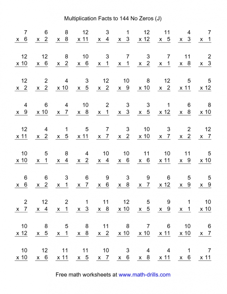 Math Facts Practice Worksheets Multiplication Db excel