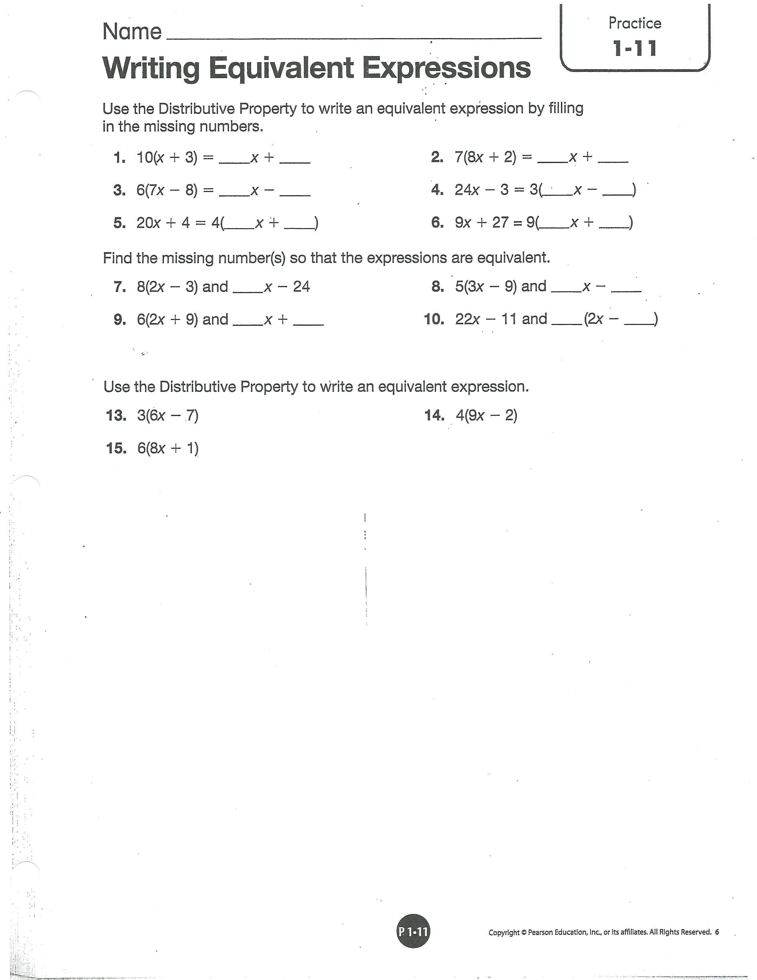 Math Properties Worksheet Pdf Grade Math Distributive