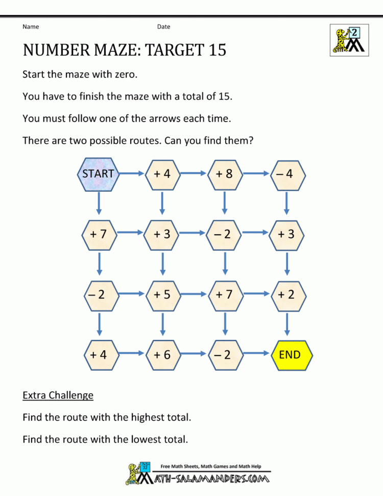 Math Puzzle 1St Grade