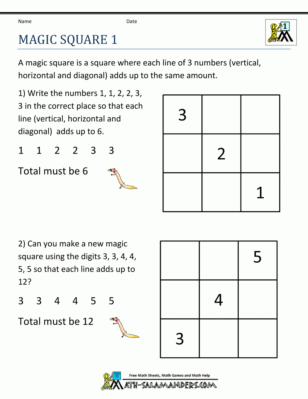 Math Puzzle 1St Grade