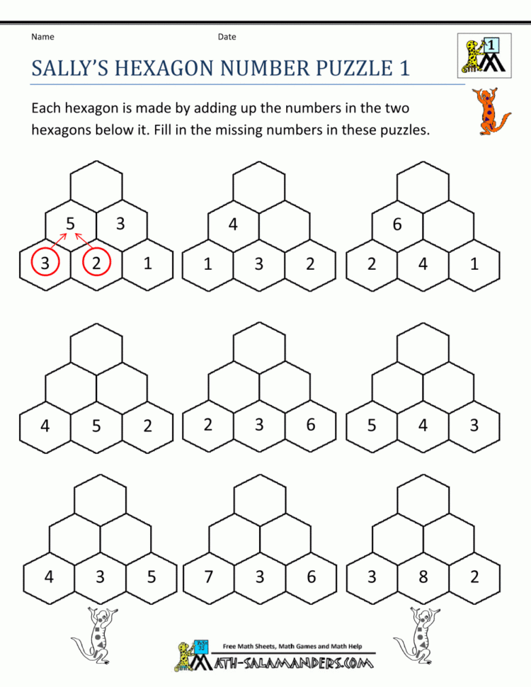 Math Puzzle 1St Grade
