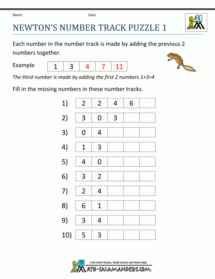 Math Puzzle 1St Grade