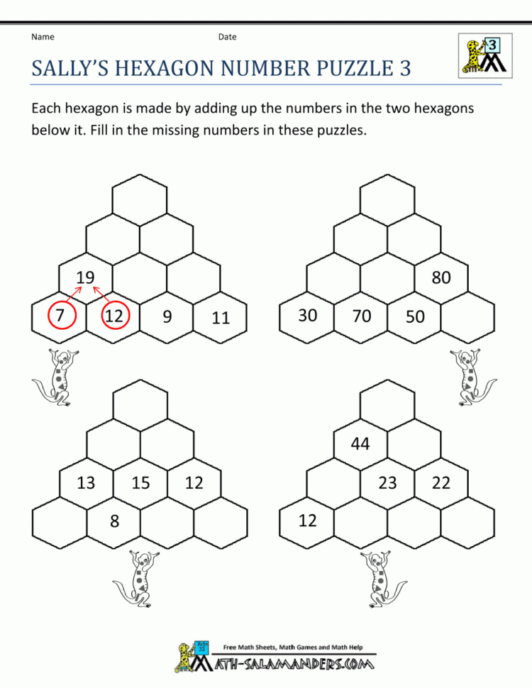 Math Puzzle Worksheets 3Rd Grade