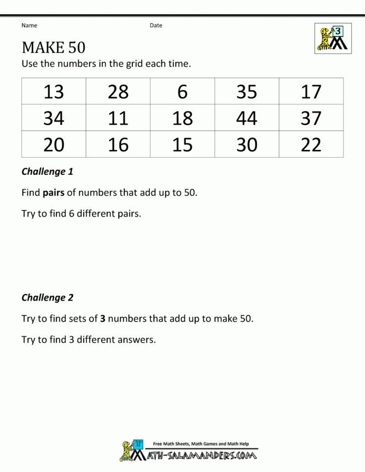 Math Puzzle Worksheets 3Rd Grade