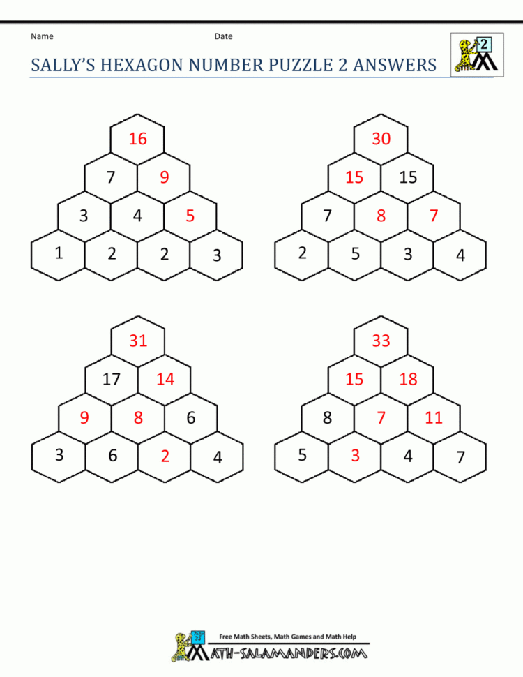Math Puzzles 2Nd Grade