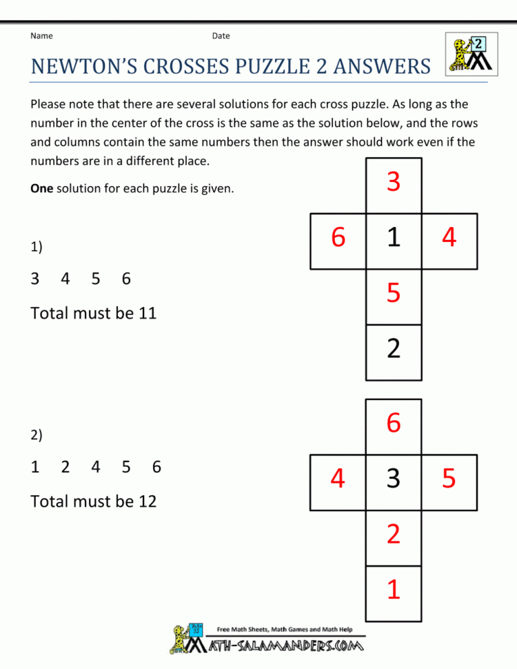 Math Puzzles 2Nd Grade