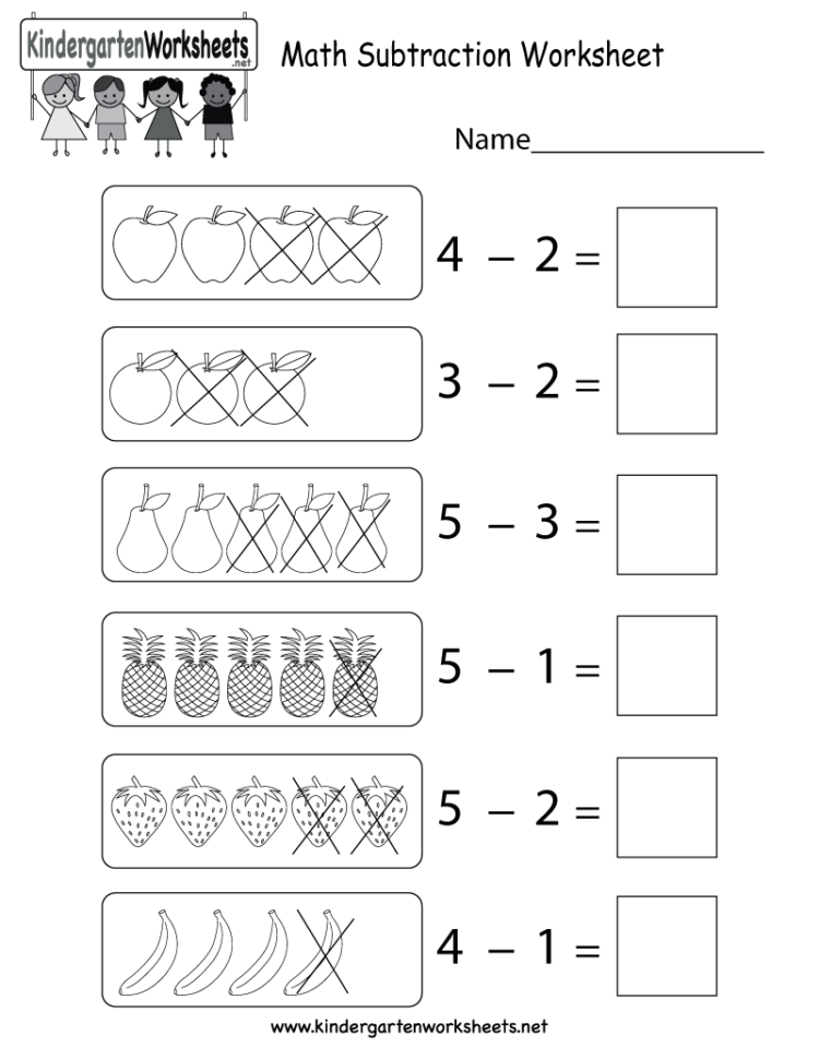 Subtraction Worksheets For Kindergarten Printable Free