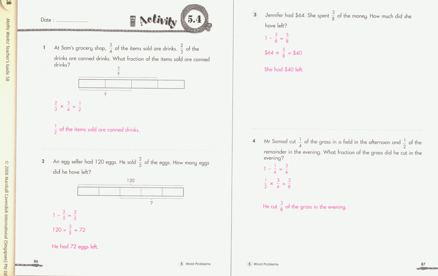 Math Works Teacher's Guide 5B