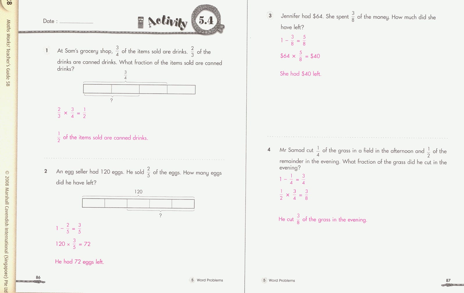 Math Works Teacher's Guide 5B