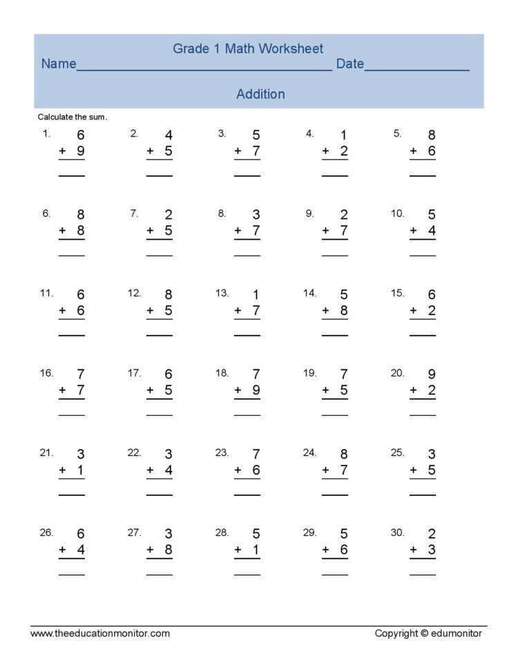 Math Worksheet 1St Grade Worksheets Money New Ft Addition