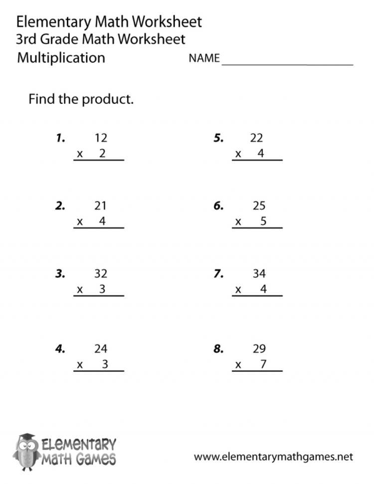 Math Worksheets 3Rd Grade Multiplication Surprising And