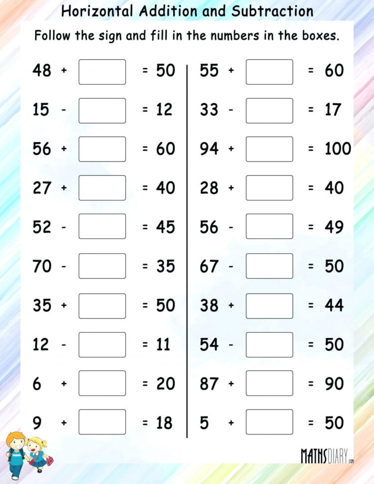 Math Worksheets Adding And Subtracting Integers Worksheet