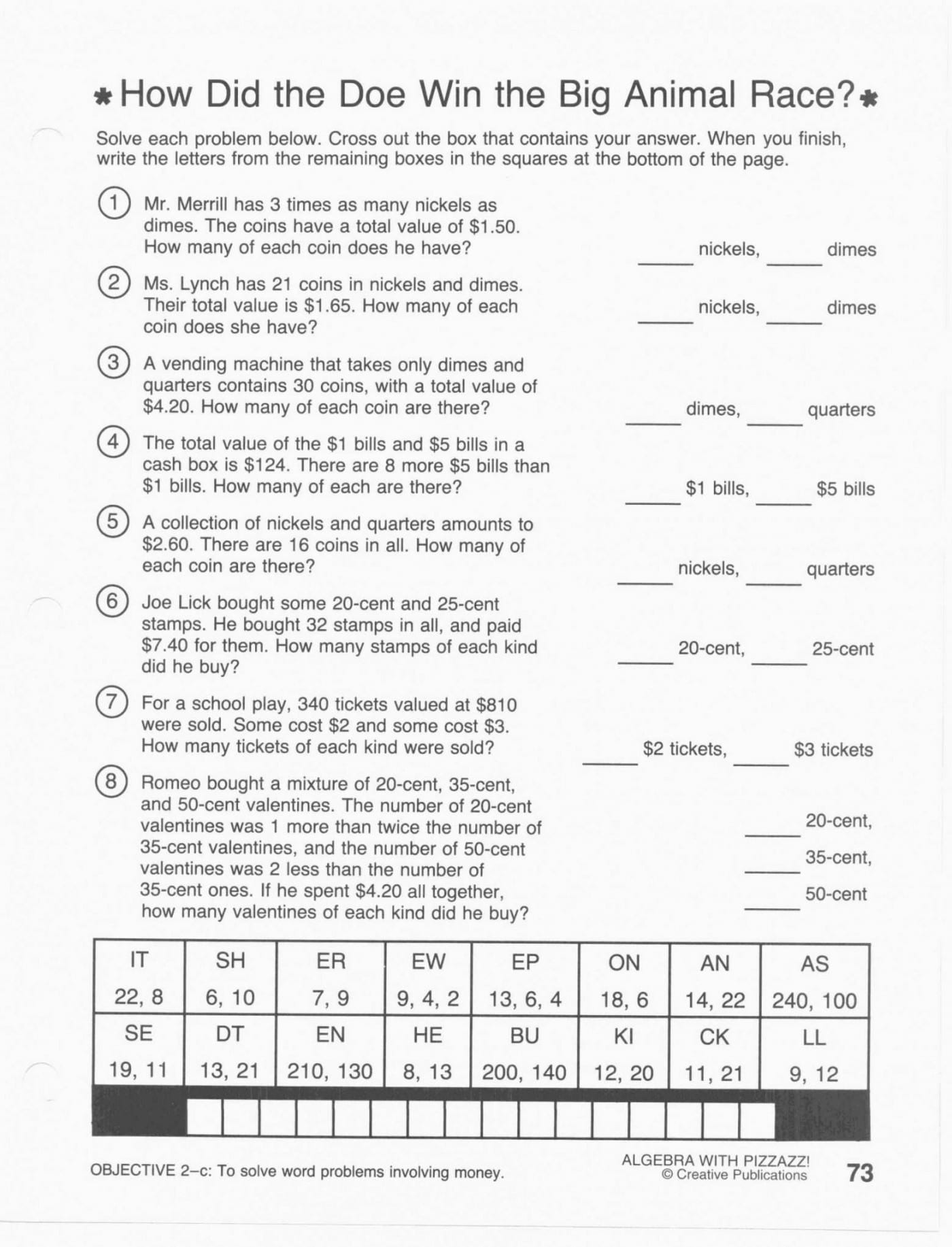 Math Worksheets Answer Key Worksheet Moving Words Answers