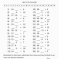 Math Worksheets Facts 2Nd Grade Printable Salamander