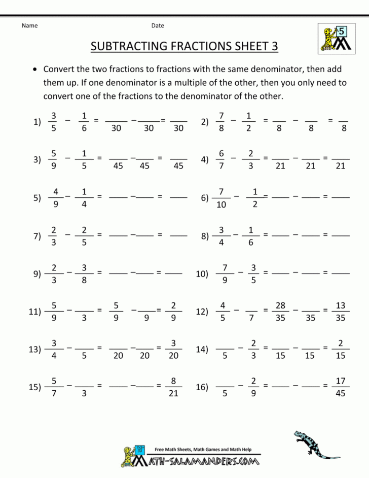 math worksheets for 5th grade fractions printable db excelcom