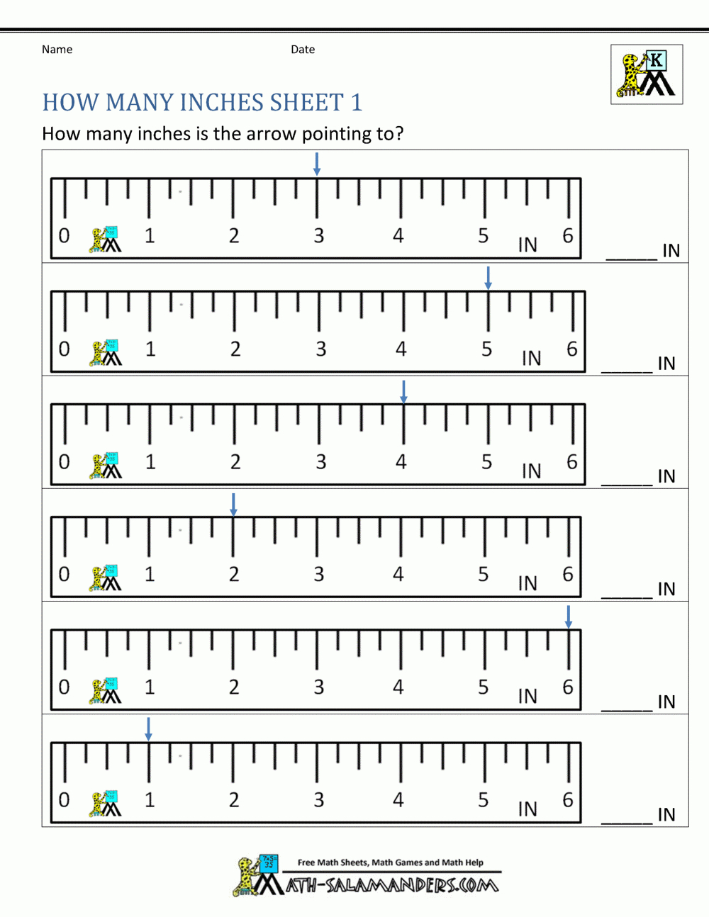free printable ruler measurement worksheets