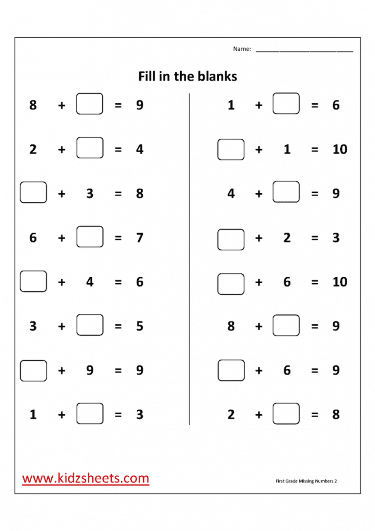 9 Grade Math Worksheet
