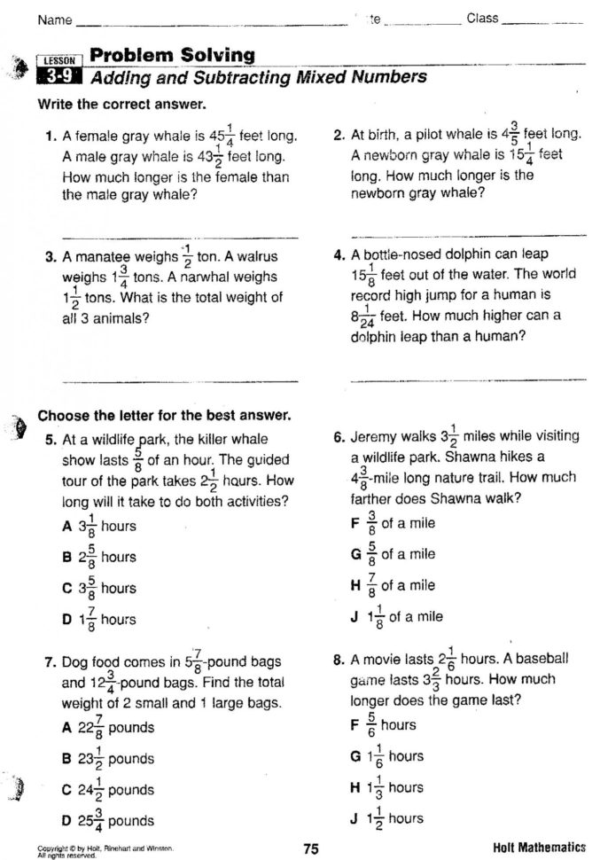 Math Worksheets Integers Word Problems  Antihrap