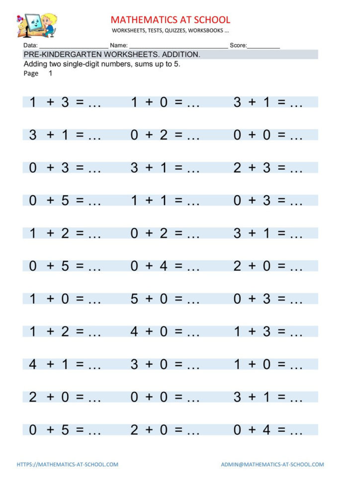 Mathematics School On Twitter "prekindergarten Worksheets