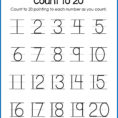 Mathsheets For Kindergarten Counting Number Tracing