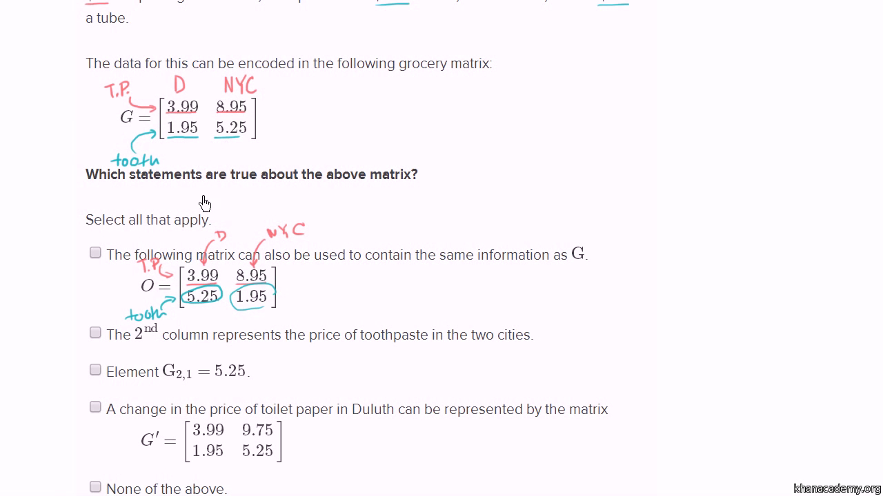 Matrices  Precalculus  Math  Khan Academy