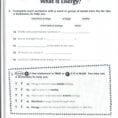 Matter And Energy Worksheet Answers