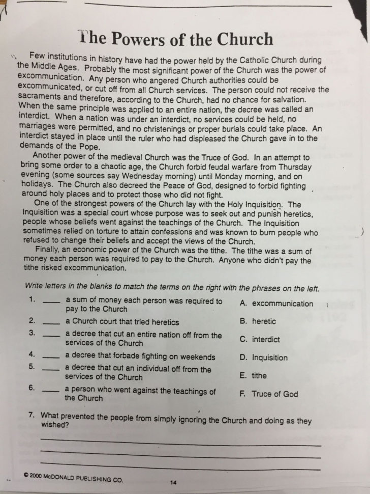 Mcdonald Publishing Company Worksheet Answers