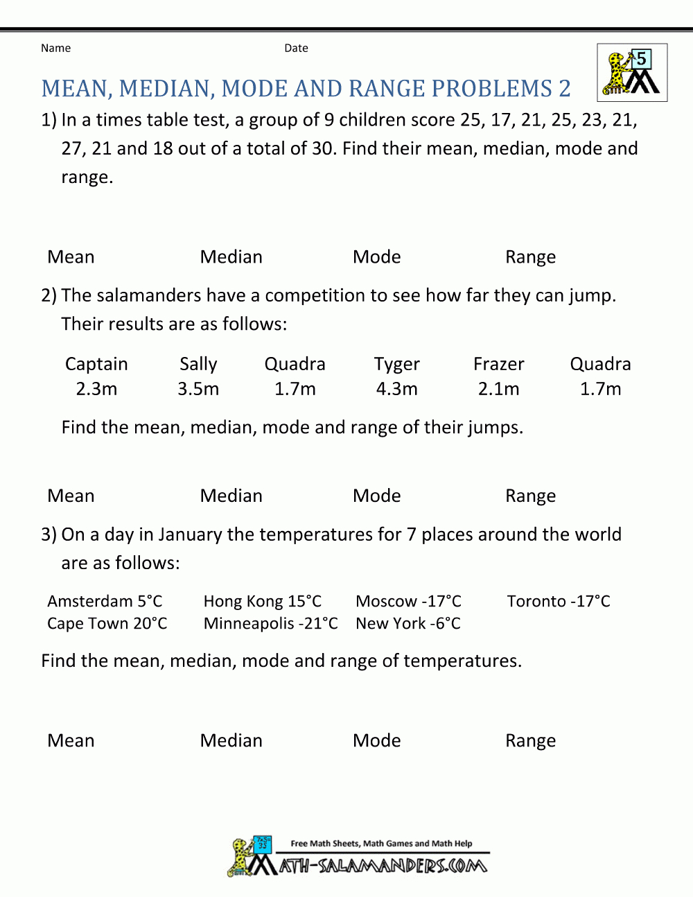 Mean Median Mode Word Problems Worksheets Pdf Db excel