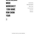 Mean Median Mode Worksheet 130A Name Row Show Youro086