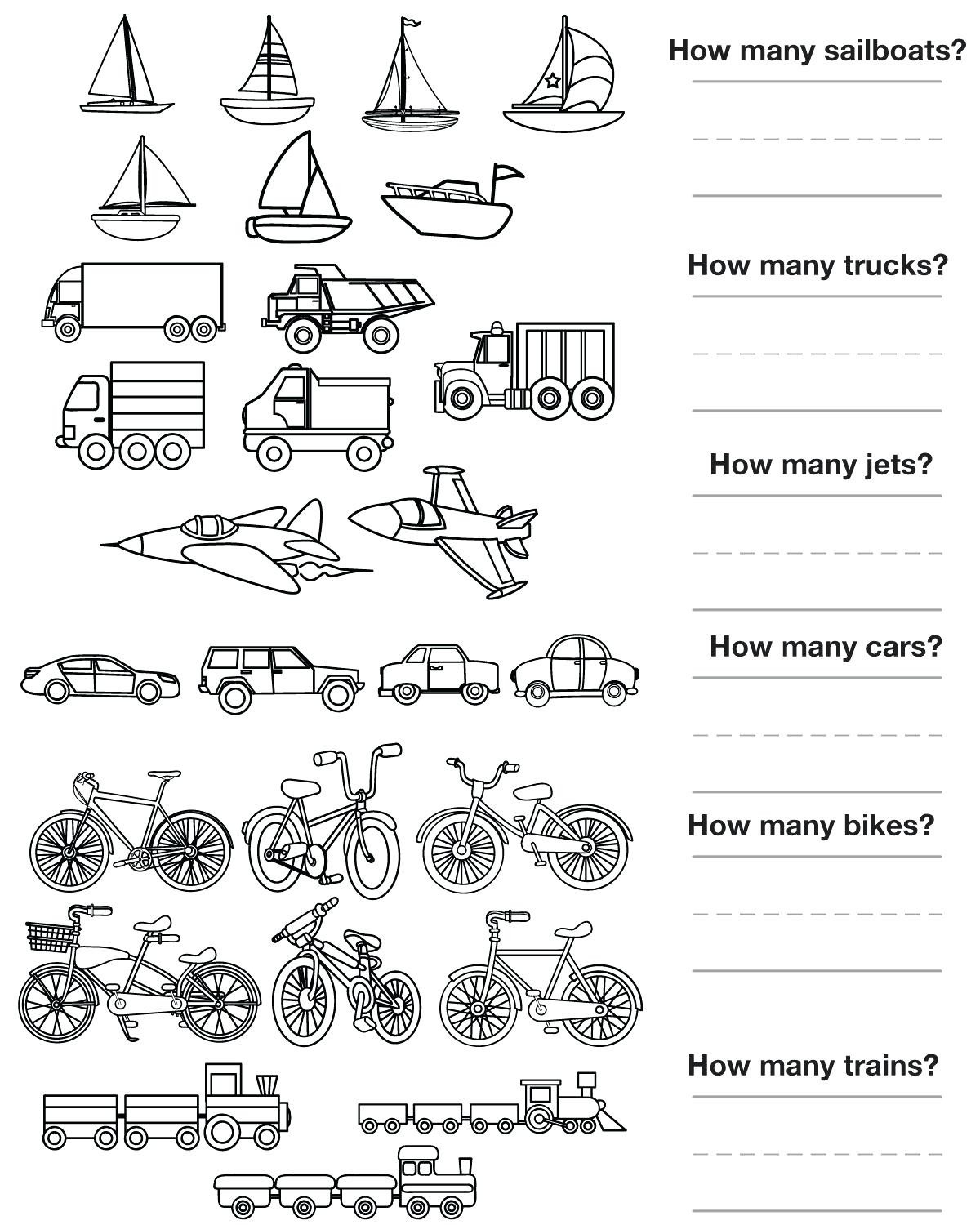 transportation homework for preschool