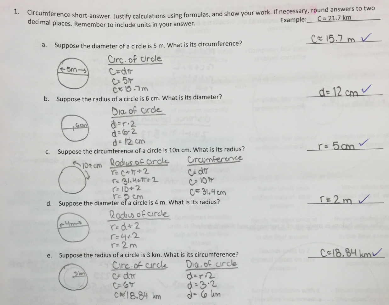 Measurement Of Circles Quiz 2 Circumference Perimeter And