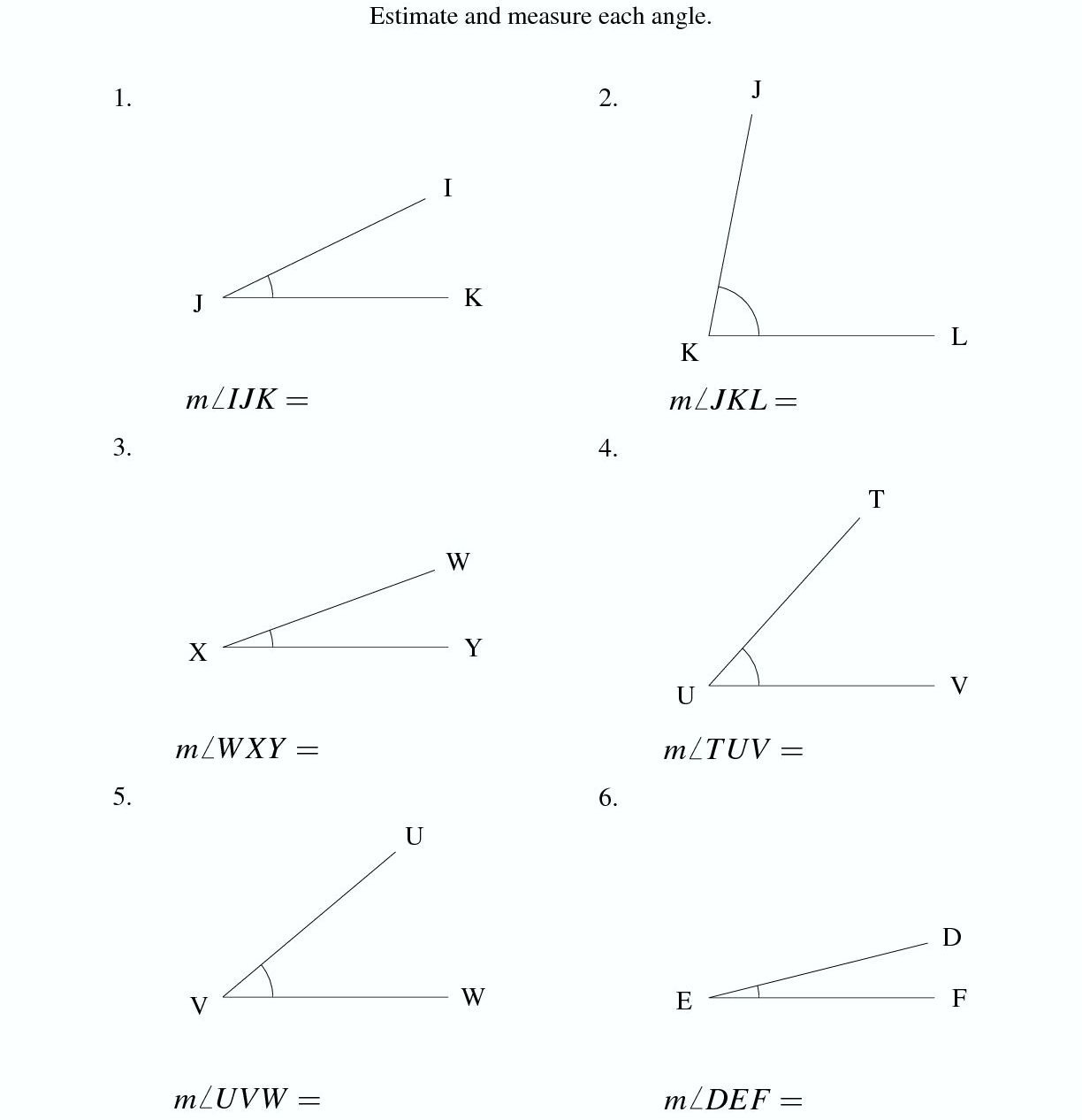 Measuring Angles With A Protractor Worksheet Db excel