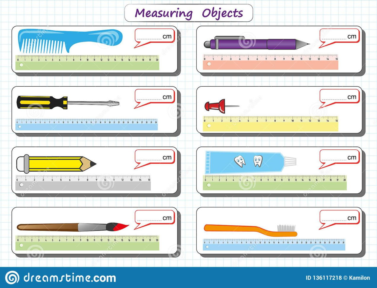 Measuring Length Of The Objects With Ruler Worksheet For Db excel
