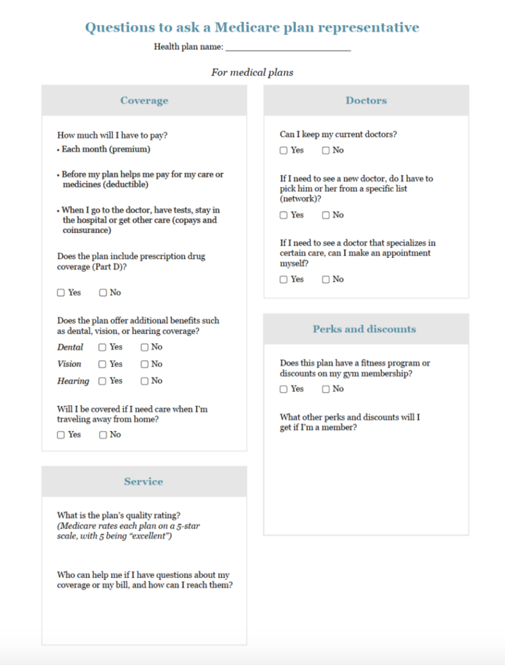 Medicare Drug Plan Comparison Worksheet Math Worksheets